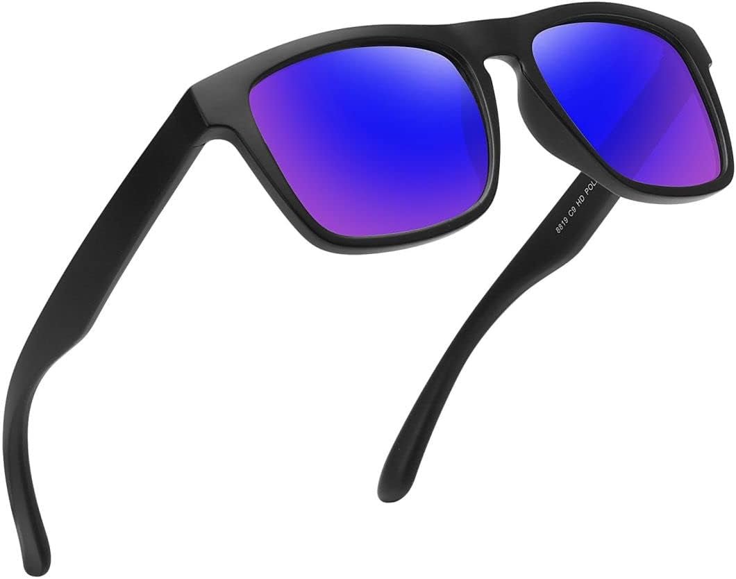 Polarized Sunglasses for Men Women UV Protection Square Frame Sport Fishing Driving Sunglasses - WORLD TIME VISITS
