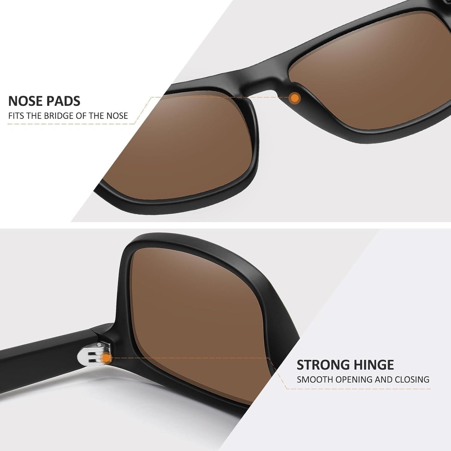 Polarized Sunglasses for Men Women UV Protection Square Frame Sport Fishing Driving Sunglasses - WORLD TIME VISITS
