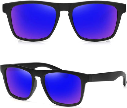 Polarized Sunglasses for Men Women UV Protection Square Frame Sport Fishing Driving Sunglasses - WORLD TIME VISITS