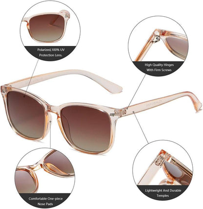 Polarized Sunglasses for Women Classic Retro Style UV400 Protection - WORLD TIME VISITS
