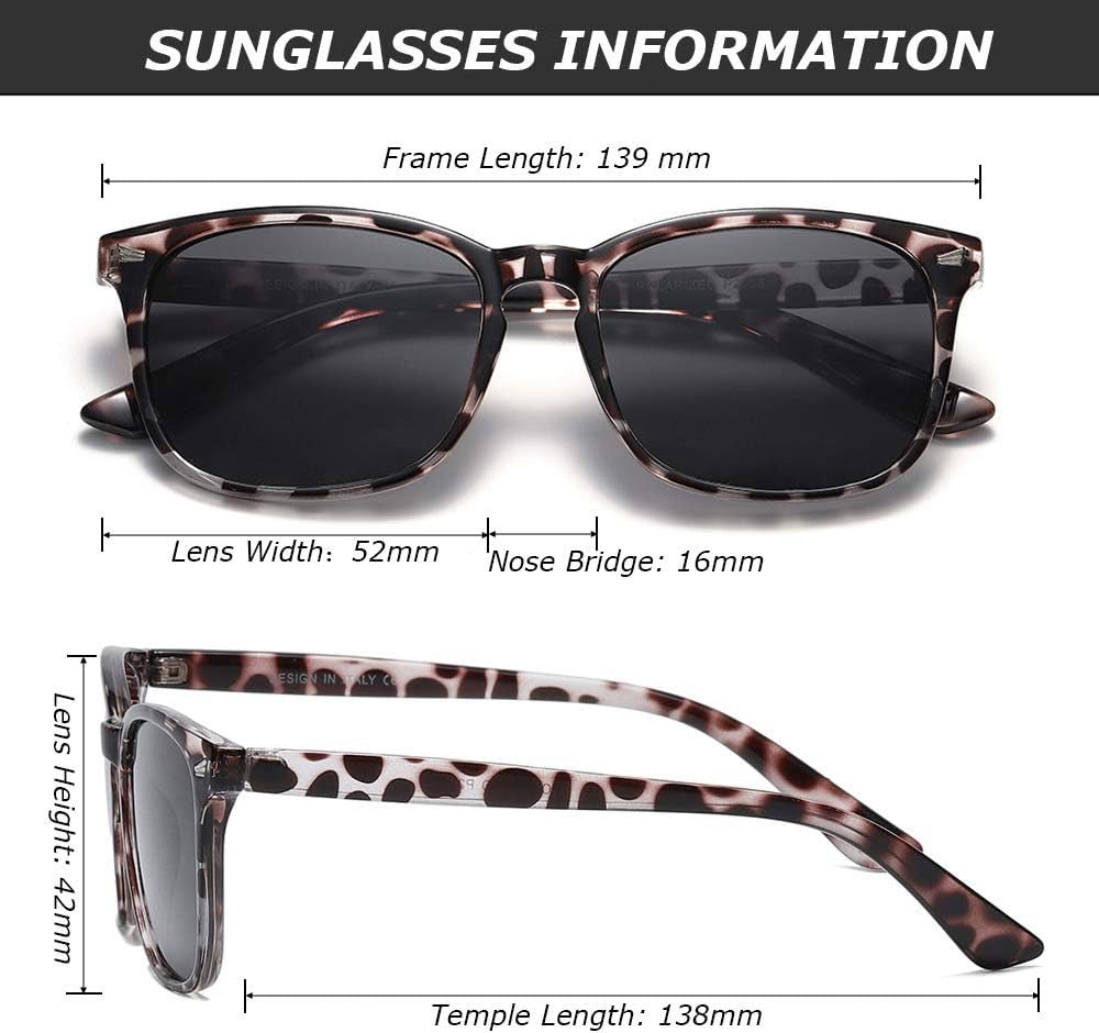 Polarized Sunglasses for Women Classic Retro Style UV400 Protection - WORLD TIME VISITS