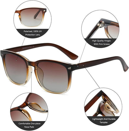 Polarized Sunglasses for Women Classic Retro Style UV400 Protection - WORLD TIME VISITS