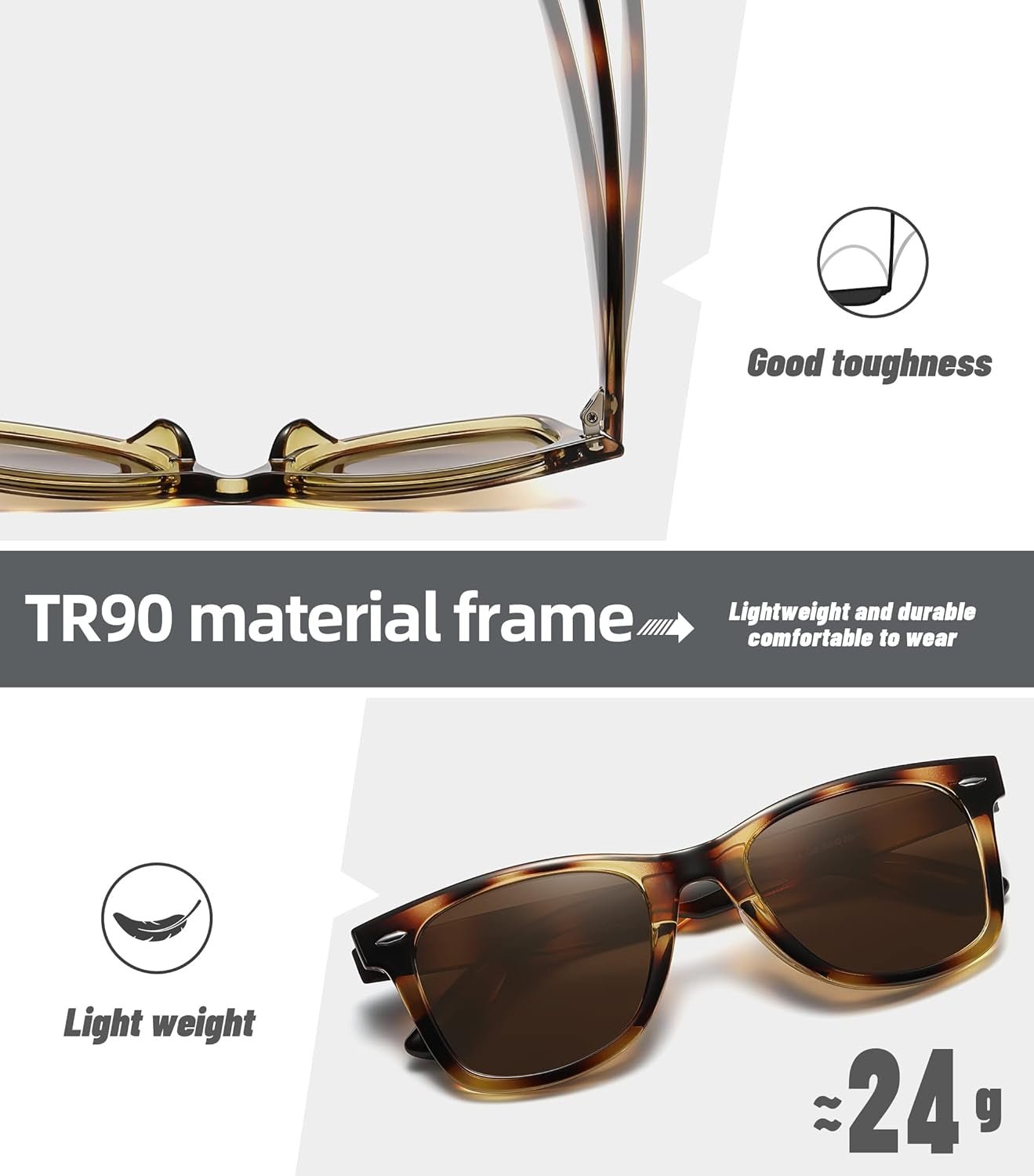Polarized Sunglasses for Women Men Classic Retro Square Frame Driving Trendy Sun Glasses UV Protection - WORLD TIME VISITS