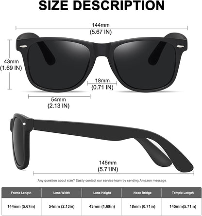 Polarized Sunglasses for Women Men Classic Retro Trendy Driving Sun Glasses UV400 Protection (3 Pack) - WORLD TIME VISITS