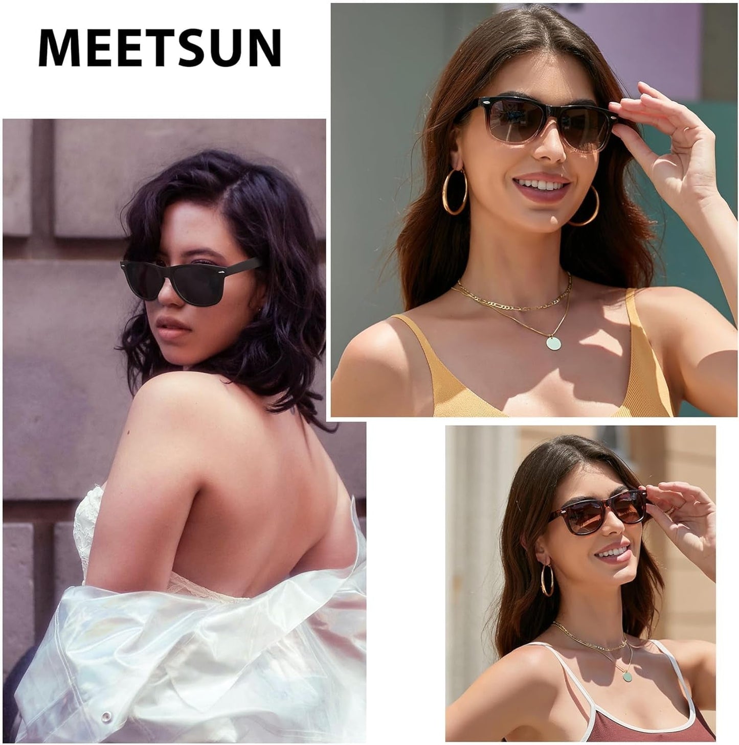 Polarized Sunglasses for Women Men Classic Retro Trendy Driving Sun Glasses UV400 Protection (3 Pack) - WORLD TIME VISITS