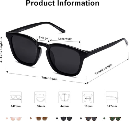 Polarized Sunglasses for Women Men Classic Vintage Style Shades - WORLD TIME VISITS