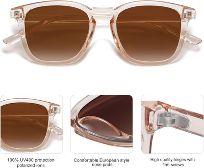 Polarized Sunglasses for Women Men Classic Vintage Style Shades - WORLD TIME VISITS