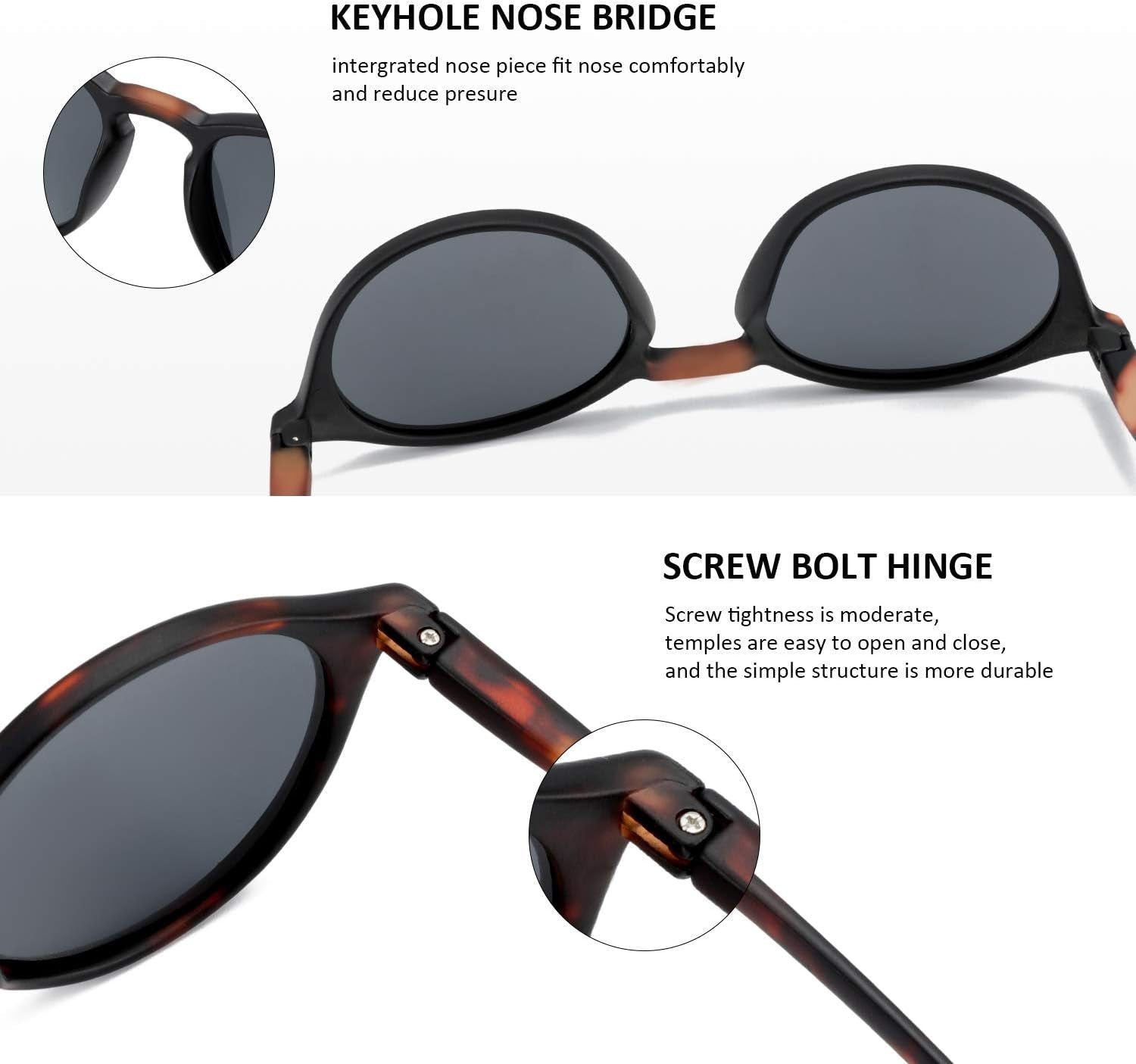 Polarized Sunglasses for Women Men: Retro Shades round | Square Frame UV Protection 2 Pack - WORLD TIME VISITS