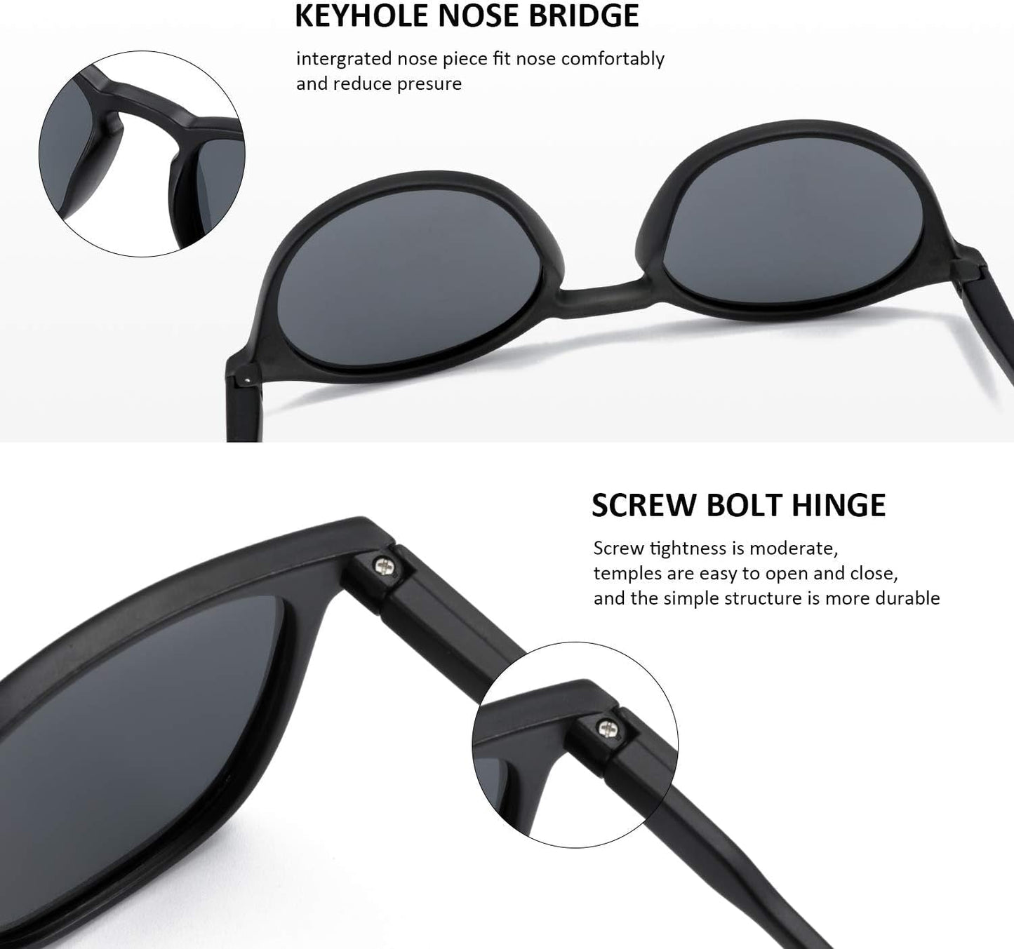 Polarized Sunglasses for Women Men: Retro Shades round | Square Frame UV Protection 2 Pack - WORLD TIME VISITS