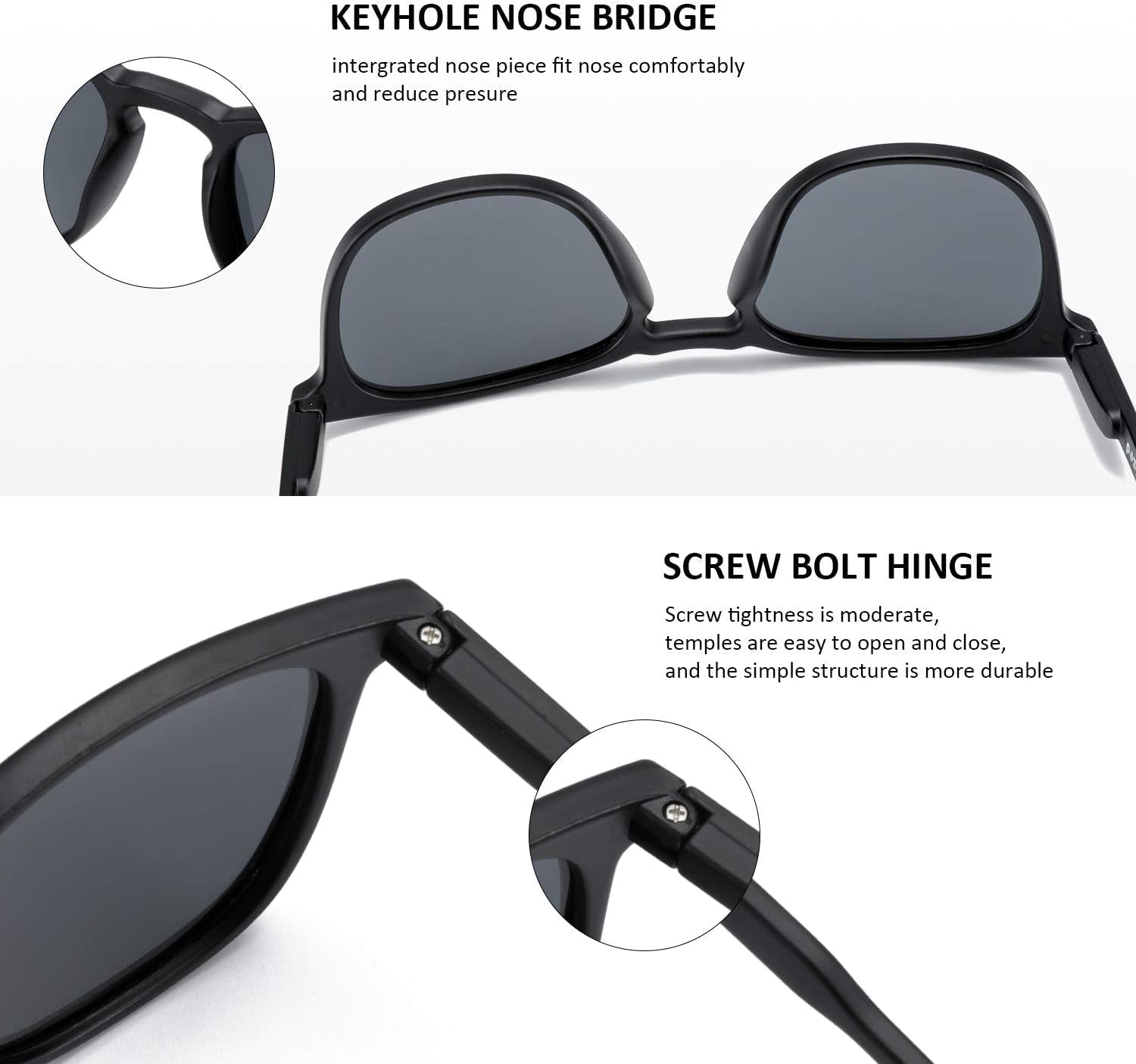Polarized Sunglasses for Women Men: Retro Shades round | Square Frame UV Protection 2 Pack - WORLD TIME VISITS