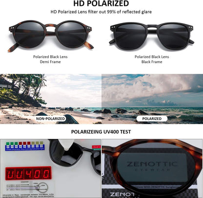 Polarized Sunglasses for Women Men: Retro Shades round | Square Frame UV Protection 2 Pack - WORLD TIME VISITS