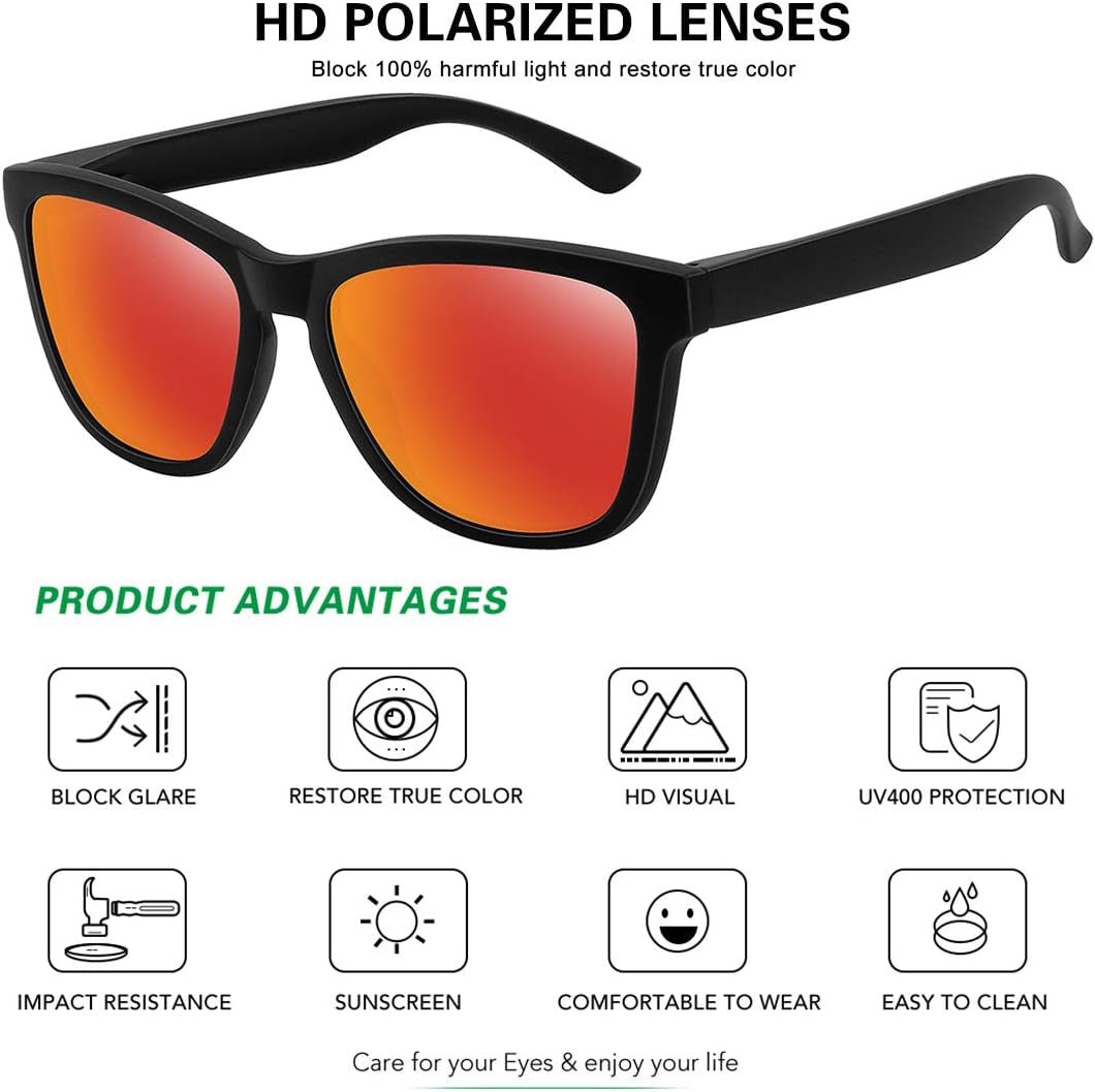 Polarized Sunglasses for Women Men Trendy Classic Retro Designer Style - WORLD TIME VISITS