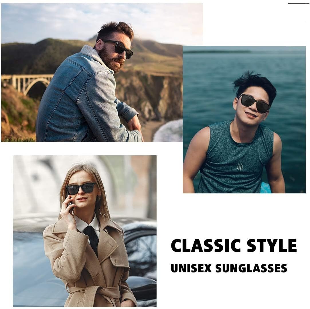 Polarized Sunglasses for Women Men Trendy Classic Retro Designer Style - WORLD TIME VISITS