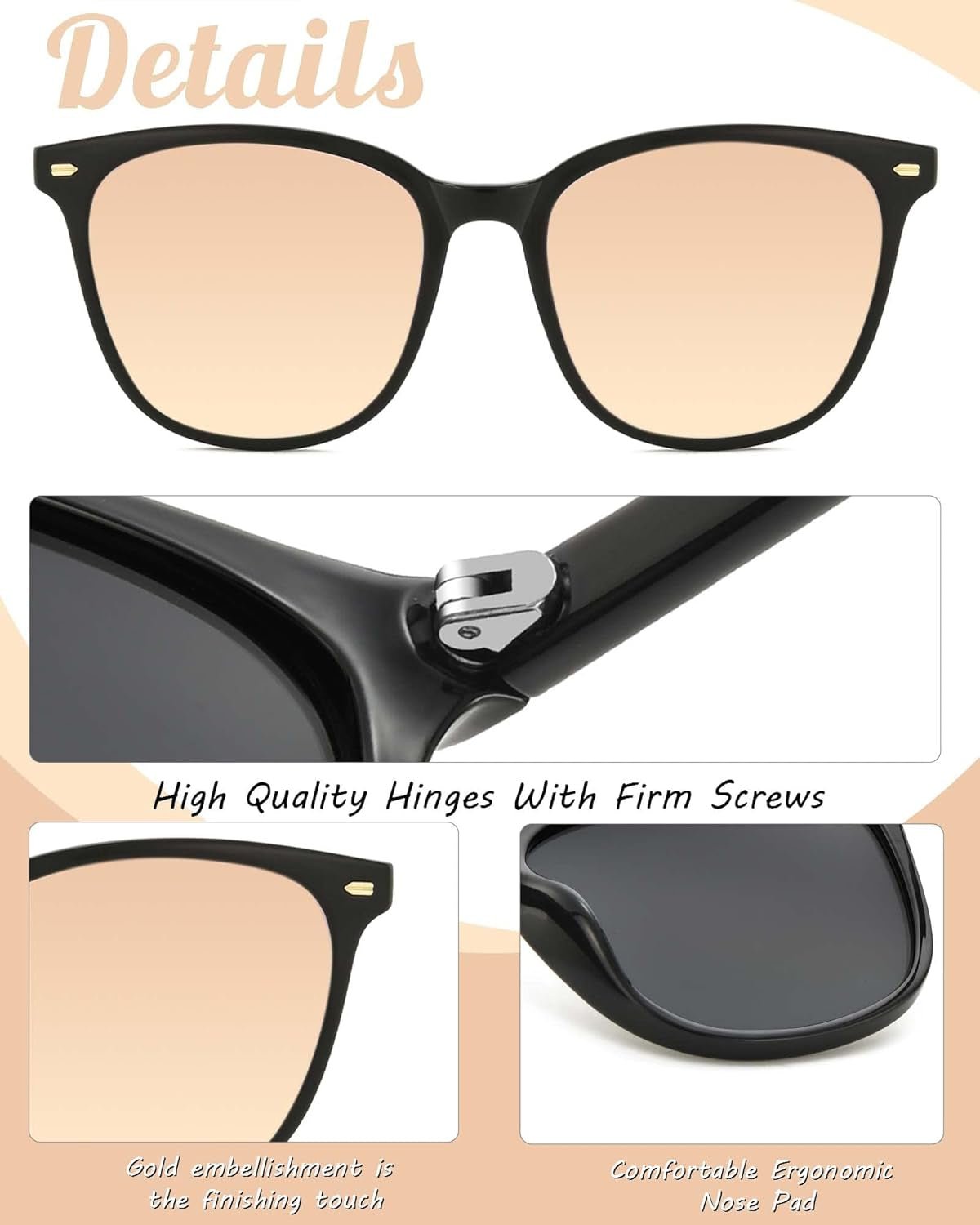 Polarized Sunglasses for Women, Square Mirrored Trendy Shades with UV Protection Reduce Glare Sun Glasses - WORLD TIME VISITS