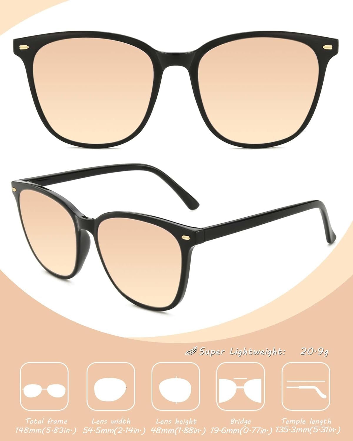 Polarized Sunglasses for Women, Square Mirrored Trendy Shades with UV Protection Reduce Glare Sun Glasses - WORLD TIME VISITS