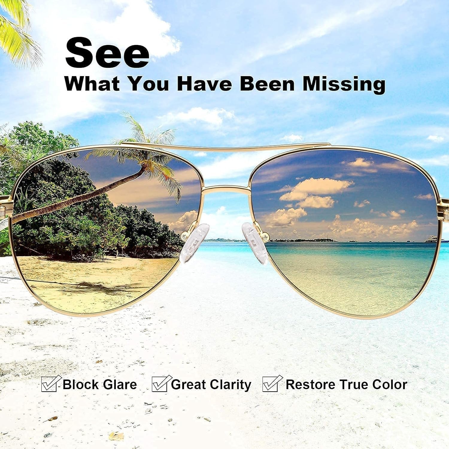 Polarized Sunglasses for Women UV Protection Acetate Arms Metal Frame Woman'S Shades CA3216 - WORLD TIME VISITS