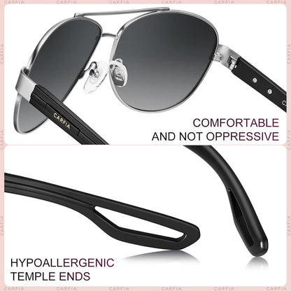 Polarized Sunglasses for Women UV Protection Ultra - Lightweight Comfort Metal Frame Driving Glasses CA3210 - WORLD TIME VISITS