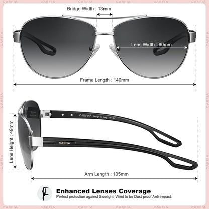 Polarized Sunglasses for Women UV Protection Ultra - Lightweight Comfort Metal Frame Driving Glasses CA3210 - WORLD TIME VISITS