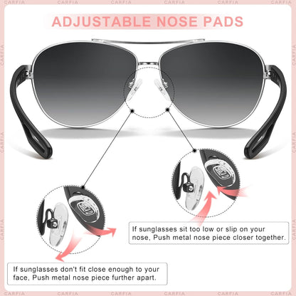 Polarized Sunglasses for Women UV Protection Ultra - Lightweight Comfort Metal Frame Driving Glasses CA3210 - WORLD TIME VISITS