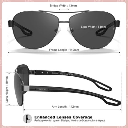 Polarized Sunglasses for Women UV Protection Ultra - Lightweight Comfort Metal Frame Driving Glasses CA3210 - WORLD TIME VISITS