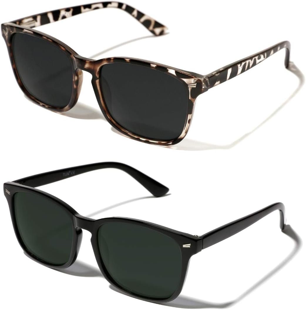 Polarized Sunglasses for Womens and Mens,Classic Square Frames Shades for UV Protection, Stylish and Trendy Sunnies - WORLD TIME VISITS