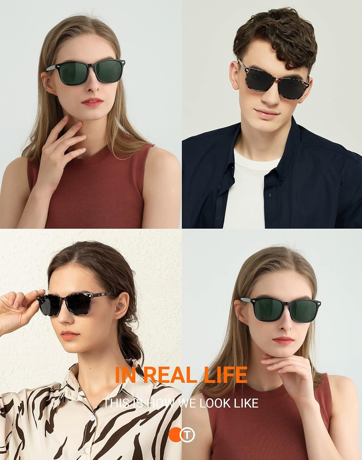 Polarized Sunglasses for Womens and Mens,Classic Square Frames Shades for UV Protection, Stylish and Trendy Sunnies - WORLD TIME VISITS