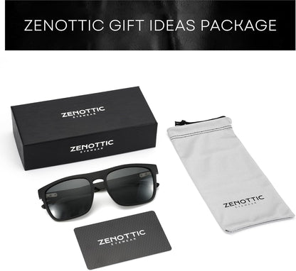 Polarized Sunglasses Men Square: Unbreakable TR90 Frame Carbon Fiber Temple UV400 Protection Sun Glasses for Driving - WORLD TIME VISITS