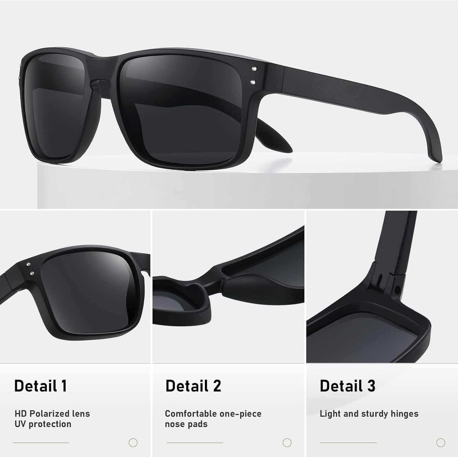 Polarized Sunglasses Men Womens - Retro Square Sun Glasses for Fishing Driving UV Protection - WORLD TIME VISITS