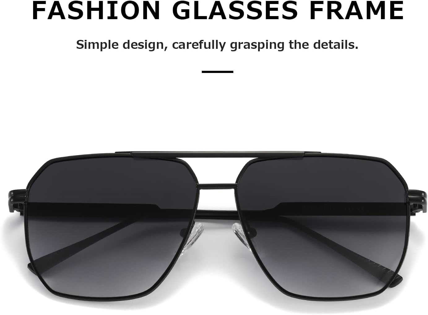 Polarized Sunglasses Womens Men Retro Oversized Square Vintage Shades Classic Large Metal Sun Glasses K1221 - WORLD TIME VISITS