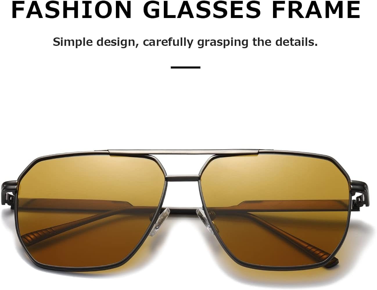 Polarized Sunglasses Womens Men Retro Oversized Square Vintage Shades Classic Large Metal Sun Glasses K1221 - WORLD TIME VISITS