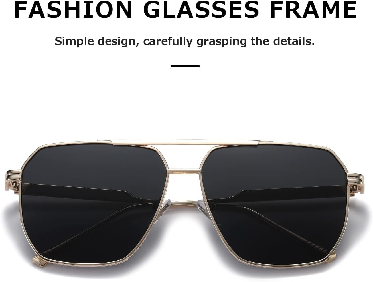 Polarized Sunglasses Womens Men Retro Oversized Square Vintage Shades Classic Large Metal Sun Glasses K1221 - WORLD TIME VISITS