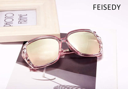 Polarized Women Square Sunglasses Sparkling Composite Shiny Frame B2289 - WORLD TIME VISITS