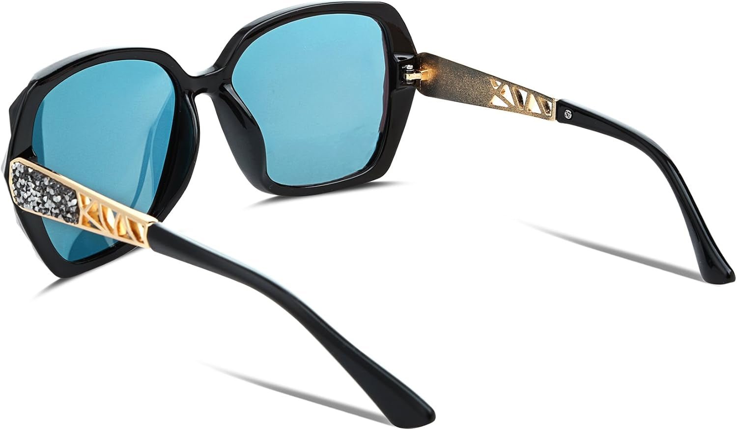 Polarized Women Square Sunglasses Sparkling Composite Shiny Frame B2289 - WORLD TIME VISITS