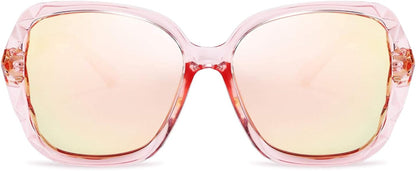 Polarized Women Square Sunglasses Sparkling Composite Shiny Frame B2289 - WORLD TIME VISITS