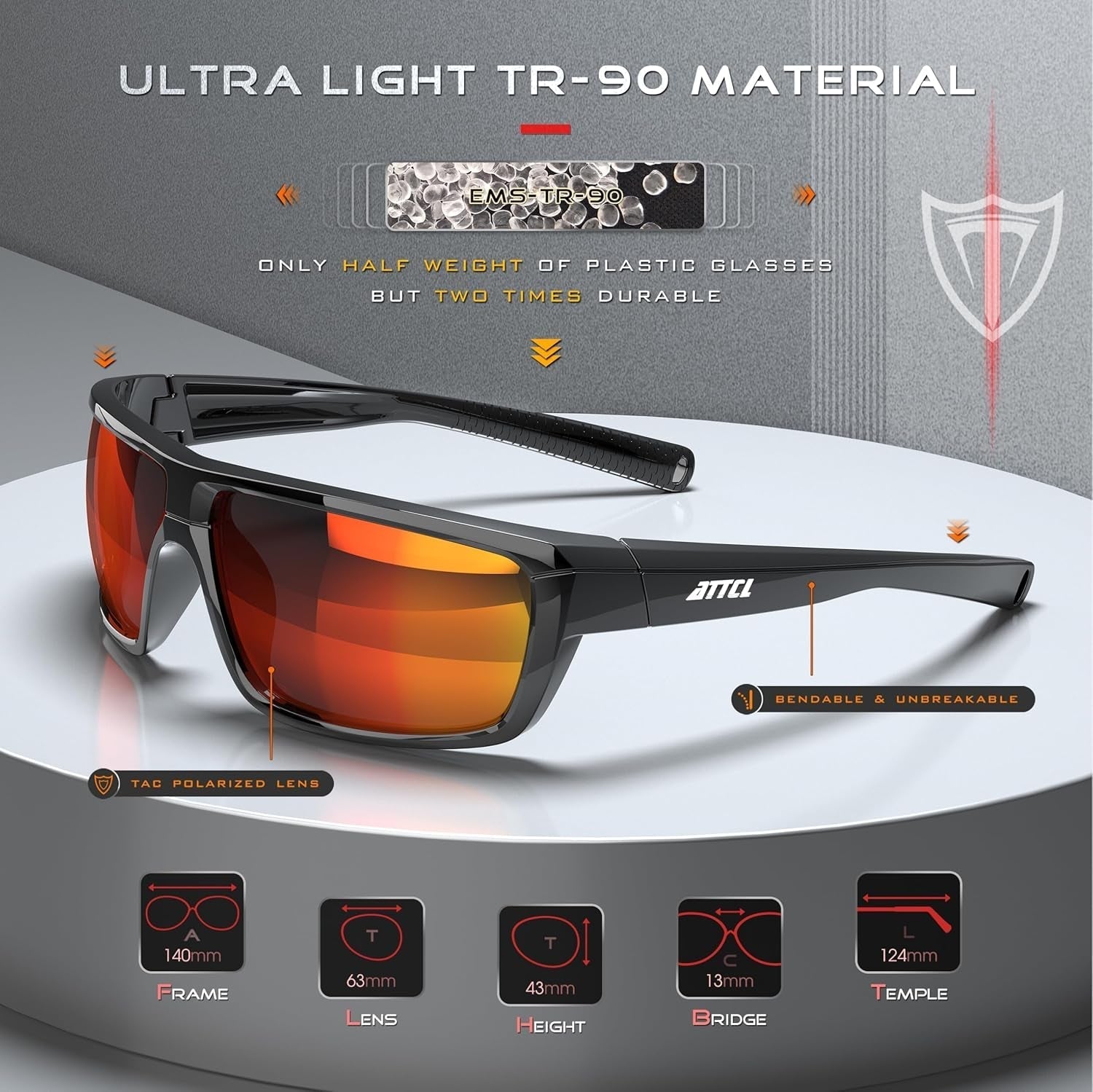 Polarized Wrap Sunglasses for Men - Fishing Sports Glasses UV Protection - WORLD TIME VISITS