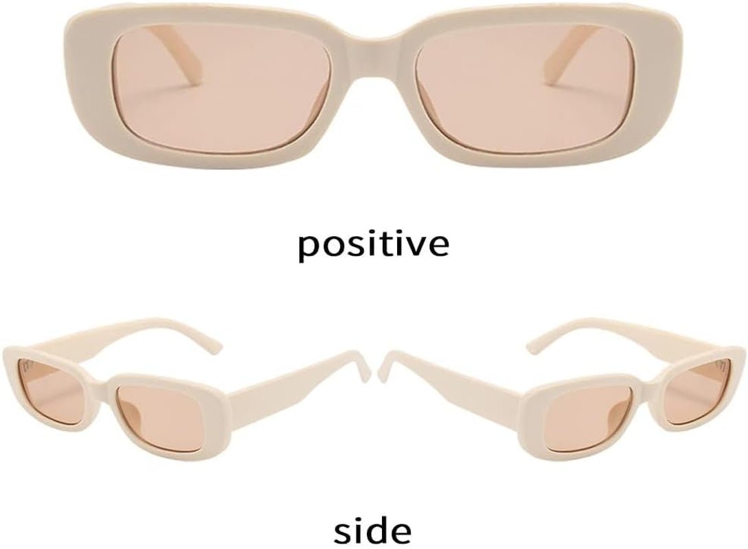 Rectangle Sunglasses for Women Men Trendy Retro Fashion Sunglasses UV 400 Protection Square Fram - WORLD TIME VISITS