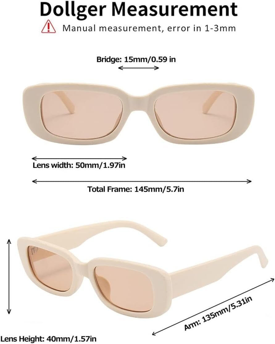 Rectangle Sunglasses for Women Men Trendy Retro Fashion Sunglasses UV 400 Protection Square Fram - WORLD TIME VISITS