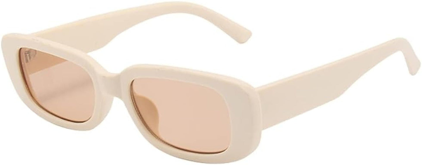 Rectangle Sunglasses for Women Men Trendy Retro Fashion Sunglasses UV 400 Protection Square Fram - WORLD TIME VISITS
