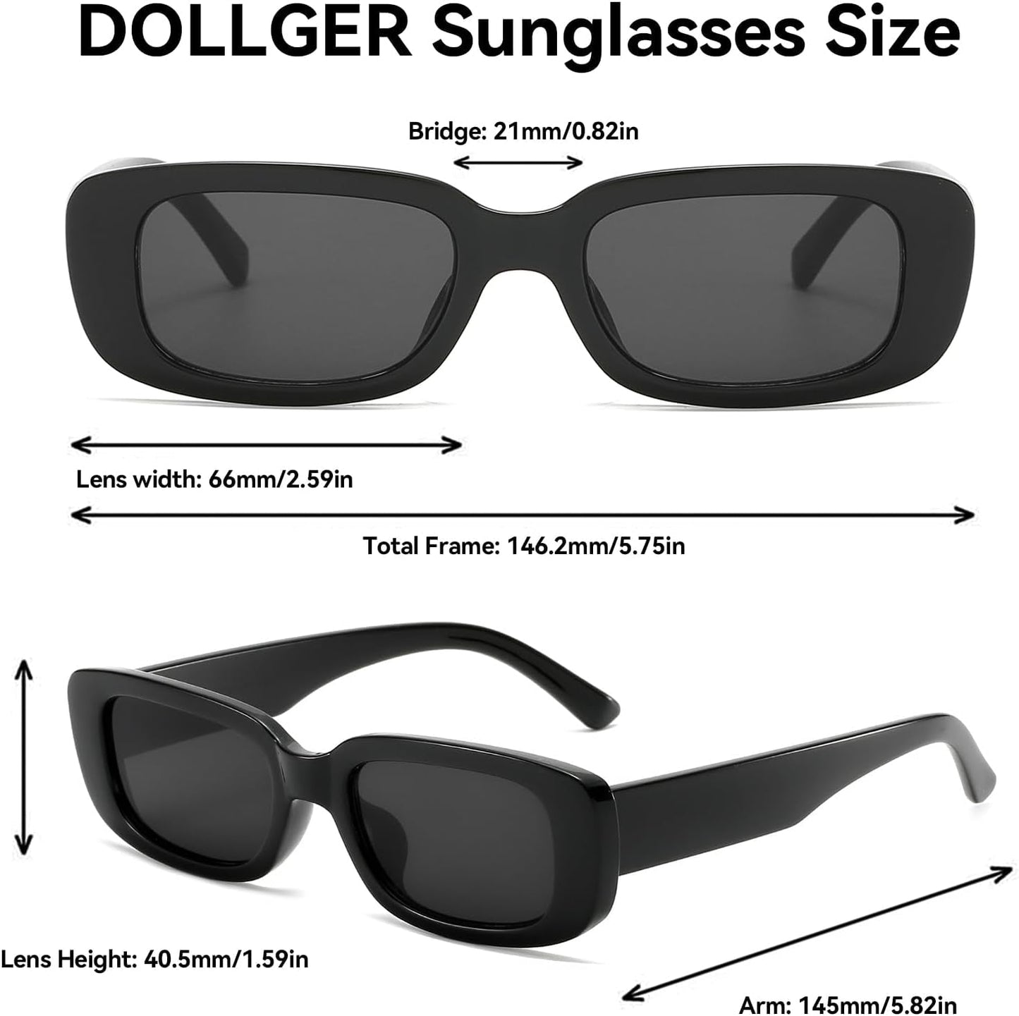Rectangle Sunglasses for Women Men Trendy Retro Fashion Sunglasses UV 400 Protection Square Fram - WORLD TIME VISITS