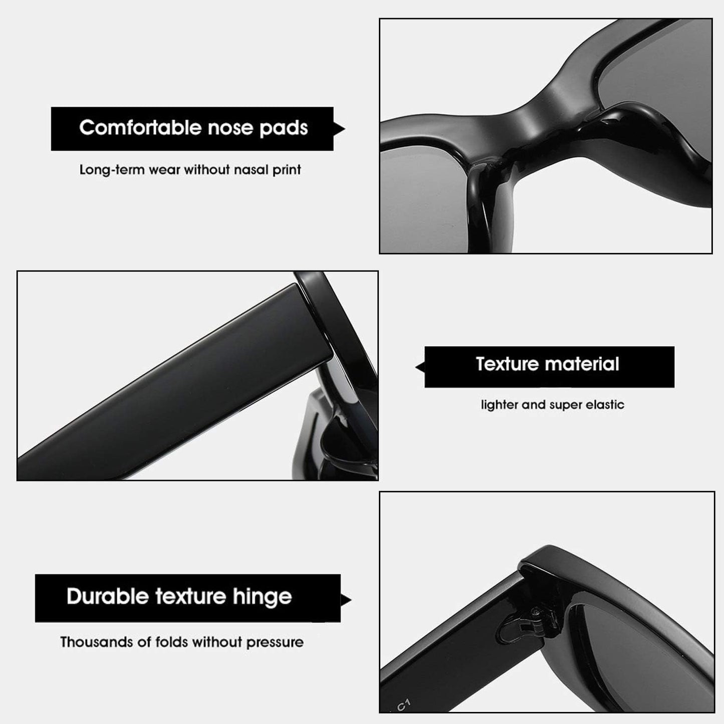 Rectangle Sunglasses for Women Retro Driving Glasses 90’S Vintage Fashion Narrow Square Frame UV400 Protection - WORLD TIME VISITS