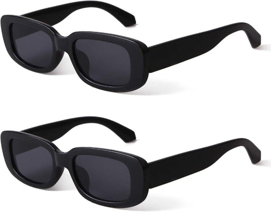 Rectangle Sunglasses for Women Retro Driving Glasses 90’S Vintage Fashion Narrow Square Frame UV400 Protection - WORLD TIME VISITS