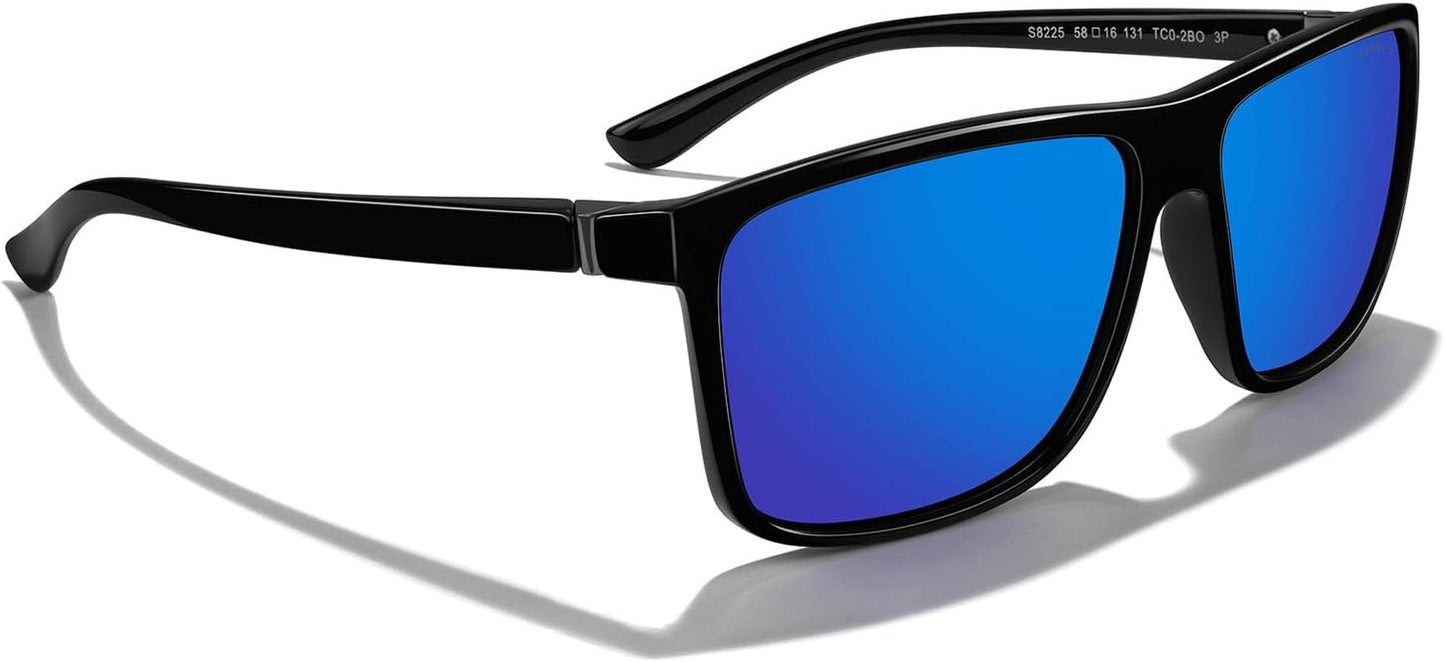 Rectangular Polarized Sports Sunglasses for Men Women Cycling Driving Fishing UV400 Protection S8225 - WORLD TIME VISITS