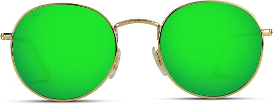 ' - Reflective Lens round Trendy Sunglasses - WORLD TIME VISITS