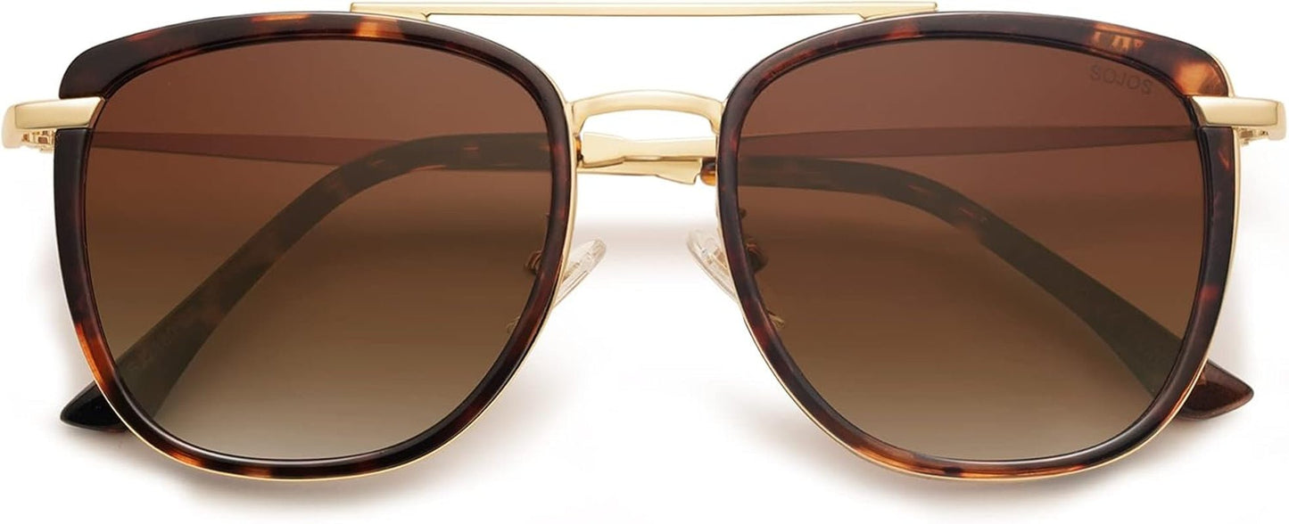 Retro Aviator Square Polarized Sunglasses for Women Men,Vintage Women'S Sun Glasses Shades UV400 SJ2180 - WORLD TIME VISITS
