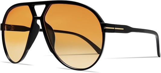 Retro Aviator Sunglasses for Women Men Oversized Classic 70S Vintage Trendy Tangle Free Square Aviators Sun Glasses - WORLD TIME VISITS