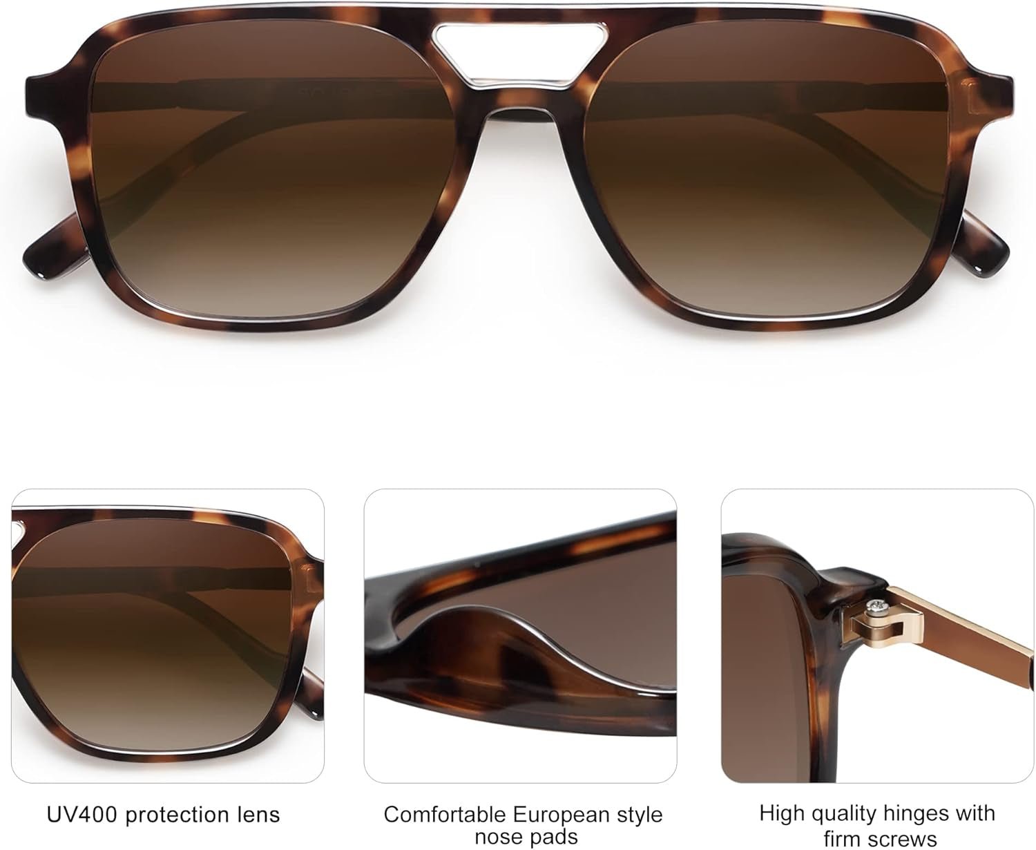Retro Aviator Sunglasses for Women Men,Trendy Rectangle Womens Mens Shades Sun Glasses SJ2202 - WORLD TIME VISITS