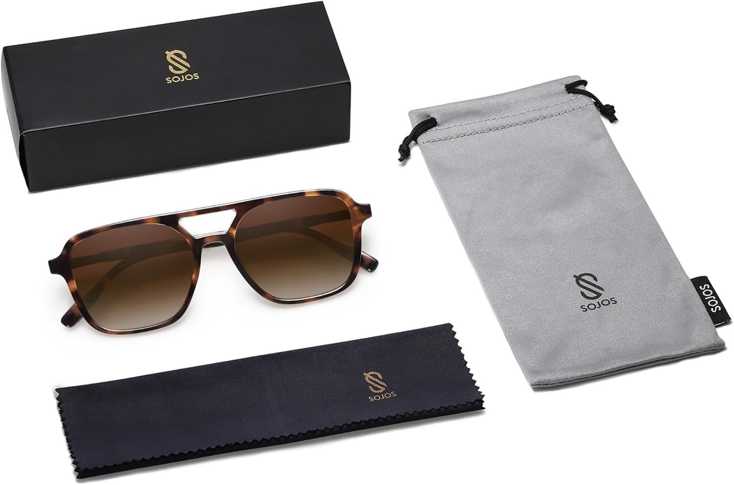 Retro Aviator Sunglasses for Women Men,Trendy Rectangle Womens Mens Shades Sun Glasses SJ2202 - WORLD TIME VISITS