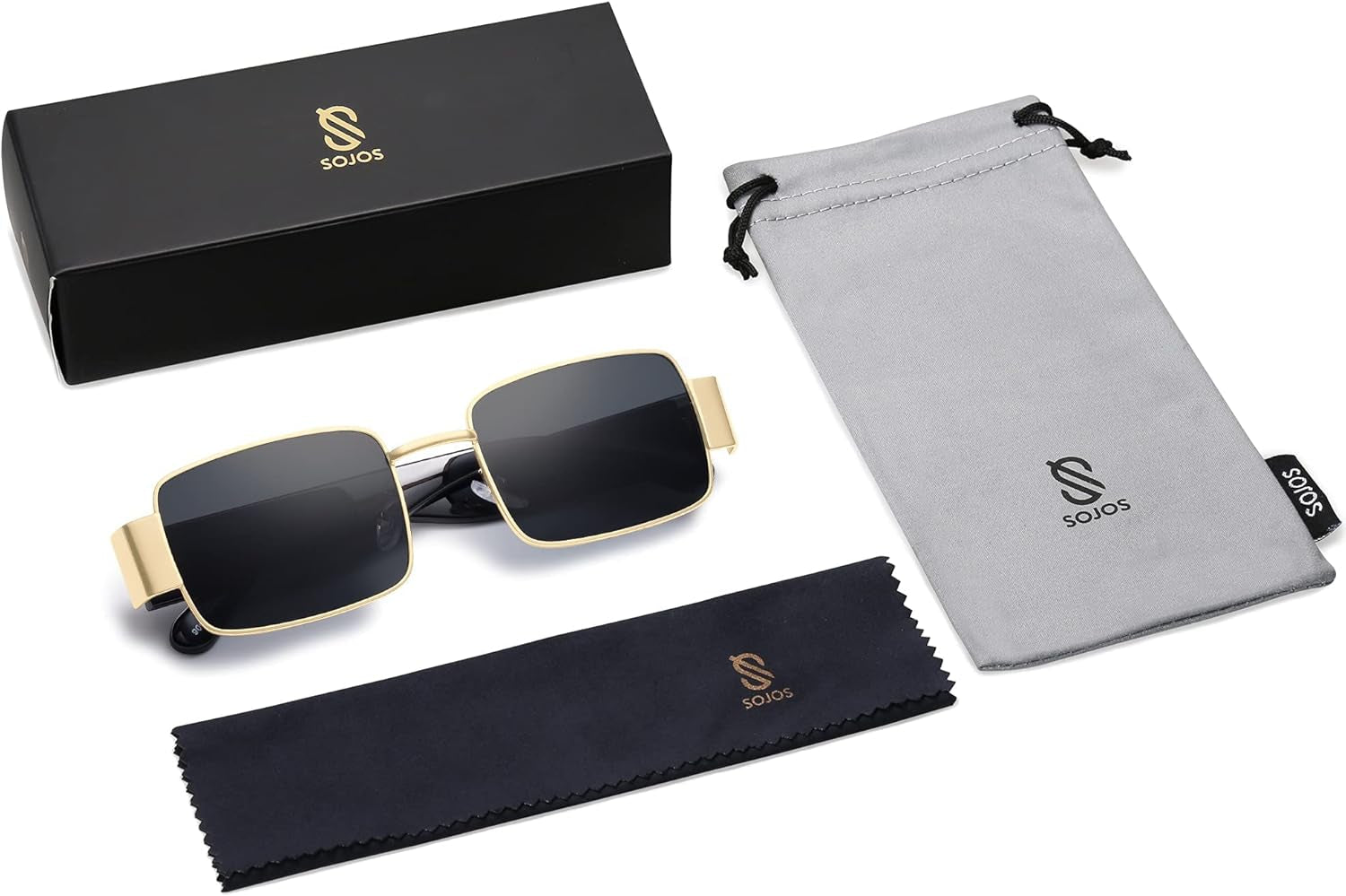 Retro Fashion Rectangle Sunglasses Womens Mens Vintage Trendy Square Shades SJ1162 - WORLD TIME VISITS