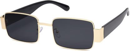 Retro Fashion Rectangle Sunglasses Womens Mens Vintage Trendy Square Shades SJ1162 - WORLD TIME VISITS