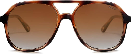 Retro Polarized Aviator Sunglasses for Women Men Classic 70S Vintage Trendy Square Aviators SJ2174 - WORLD TIME VISITS